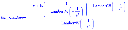 (-x+ln(-1/LambertW(-1/exp(x)))-LambertW(-1/exp(x)))/LambertW(-1/exp(x))