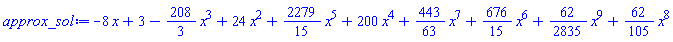 -8*x+3-(208/3)*x^3+24*x^2+(2279/15)*x^5+200*x^4+(443/63)*x^7+(676/15)*x^6+(62/2835)*x^9+(62/105)*x^8