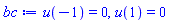 u(-1) = 0, u(1) = 0