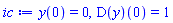 y(0) = 0, (D(y))(0) = 1