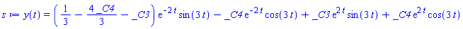 y(t) = (1/3-(4/3)*_C4-_C3)*exp(-2*t)*sin(3*t)-_C4*exp(-2*t)*cos(3*t)+_C3*exp(2*t)*sin(3*t)+_C4*exp(2*t)*cos(3*t)