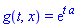 g(t, x) = exp(t*a)