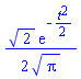 (1/2)*2^(1/2)*exp(-(1/2)*t^2)/Pi^(1/2)