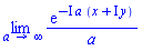 limit(exp(-I*a*(x+I*y))/a, a = infinity)