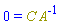 0 = Physics:-`*`(C, Physics:-Inverse(A))