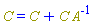 C = C+Physics:-`*`(C, Physics:-Inverse(A))