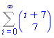 Sum(binomial(i+7, 7), i = 0 .. infinity)