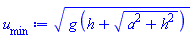 (g*(h+(a^2+h^2)^(1/2)))^(1/2)