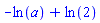 -ln(a)+ln(2)