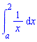 int(1/x, x = a .. 2)