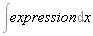 Int(expression, x)