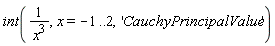 int(1/x^3, x = -1 .. 2, 'CauchyPrincipalValue')