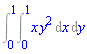 Int(x*y^2, [x = 0 .. 1, y = 0 .. 1])