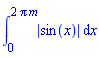 int(abs(sin(x)), x = 0 .. 2*Pi*m)