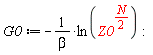 G0 := -ln(Z0^((1/2)*N))/beta