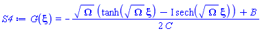 G(xi) = -(1/2)*(Omega^(1/2)*(tanh(Omega^(1/2)*xi)-I*sech(Omega^(1/2)*xi))+B)/C