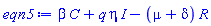 beta*C+q*eta*I-(mu+delta)*R