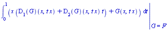 eval(Int(x*((D[1](G))(x, t*x)+(D[2](G))(x, t*x)*t)+G(x, t*x), t = 0 .. 1), G = F)
