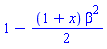 1-(1/2)*(1+x)*beta^2