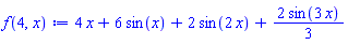 4*x+6*sin(x)+2*sin(2*x)+(2/3)*sin(3*x)