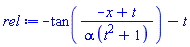 -tan((-x+t)/(alpha*(t^2+1)))-t