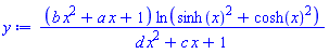 (b*x^2+a*x+1)*ln(sinh(x)^2+cosh(x)^2)/(d*x^2+c*x+1)