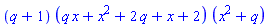 (q+1)*(q*x+x^2+2*q+x+2)*(x^2+q)