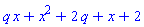 q*x+x^2+2*q+x+2