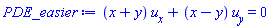 (x+y)*(diff(u(x, y), x))+(x-y)*(diff(u(x, y), y)) = 0