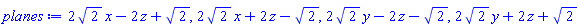 2*2^(1/2)*x-2*z+2^(1/2), 2*2^(1/2)*x+2*z-2^(1/2), 2*2^(1/2)*y-2*z-2^(1/2), 2*2^(1/2)*y+2*z+2^(1/2)