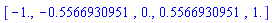 [-1., -.5566930951, 0., .5566930951, 1.]