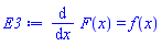 diff(F(x), x) = f(x)