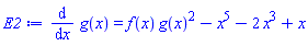 diff(g(x), x) = f(x)*g(x)^2-x^5-2*x^3+x