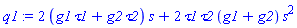 2*(g1*tau1+g2*tau2)*s+2*tau1*tau2*(g1+g2)*s^2