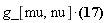g_[mu, nu]*(F[mu, nu] = Physics[d_][mu](A[nu](X), [X]))