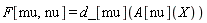 F[mu, nu] = d_[mu](A[nu](X))