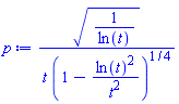 (1/ln(t))^(1/2)/(t*(1-ln(t)^2/t^2)^(1/4))