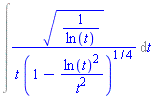 Int((1/ln(t))^(1/2)/(t*(1-ln(t)^2/t^2)^(1/4)), t)