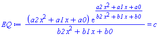(a2*x^2+a1*x+a0)*exp((a2*x^2+a1*x+a0)/(b2*x^2+b1*x+b0))/(b2*x^2+b1*x+b0) = c