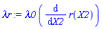 lambda0*(diff(r(X2), X2))