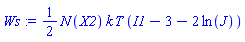 (1/2)*N(X2)*k*T*(I1-3-2*ln(J))