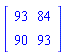 Matrix([[93, 84], [90, 93]])