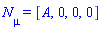 N[mu] = [A(r), 0, 0, 0]