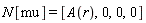 N[mu] = [A(r), 0, 0, 0]