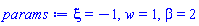 xi = -1, w = 1, beta = 2