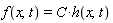 f(x, t) = C*h(x, t)