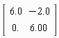 Matrix(2, 2, {(1, 1) = 6.0, (1, 2) = -2.0, (2, 1) = 0., (2, 2) = 6.00})