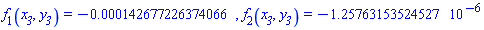f[1](x__3, y__3) = -0.142677226374066e-3, f[2](x__3, y__3) = -1.25763153524527*10^(-6)