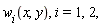 "`w__i`(x,y), i=1,2,"
