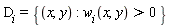 "`D__i`={(x,y) : `w__i`(x,y)>0 }"